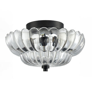 Plafonnier en verre ambré – Luminaire semi-encastré vintage avec lumière chaude