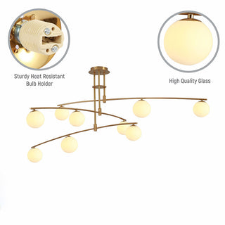 Nordic chandelier glass ball white iron ceiling pendant