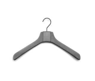 designer coat hanger solid wood suede luxury closet organizer front view