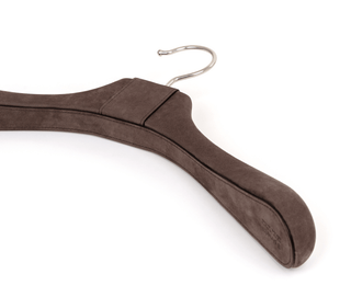 luxury wooden coat hanger premium leather non slip clothes organizer set view