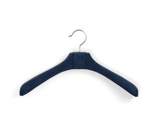 luxury wooden coat hanger premium leather non slip clothes organizer side view