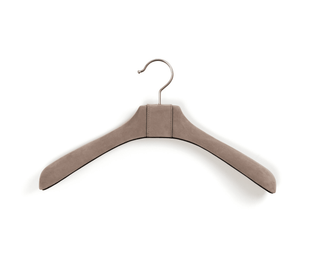 luxury wooden coat hanger premium leather non slip clothes organizer front view