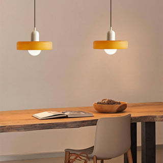 Suspension Bauhaus – Lampe géométrique en verre coloré pour salon