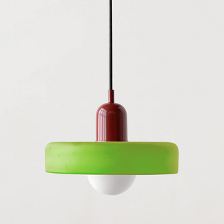 Suspension Bauhaus – Lampe géométrique en verre coloré pour salon