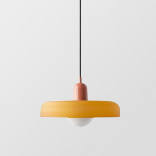 Suspension Bauhaus – Lampe géométrique en verre coloré pour salon