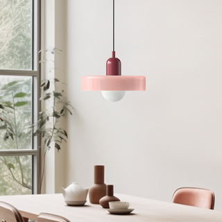 Suspension Bauhaus – Lampe géométrique en verre coloré pour salon