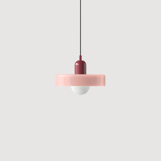 Suspension Bauhaus – Lampe géométrique en verre coloré pour salon