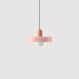 Suspension Bauhaus – Lampe géométrique en verre coloré pour salon