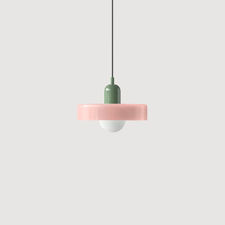 Suspension Bauhaus – Lampe géométrique en verre coloré pour salon