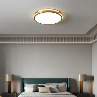 Copper gold LED ceiling fixture round – modern living room