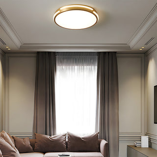 Round gold copper ceiling light LED – modern close-up