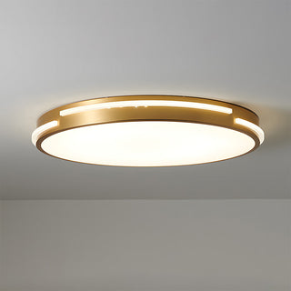 Gold ceiling fixture copper round – modern LED installed