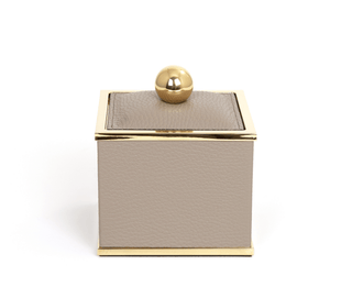 cotton pad holder luxury square chrome gold bathroom accessories side view