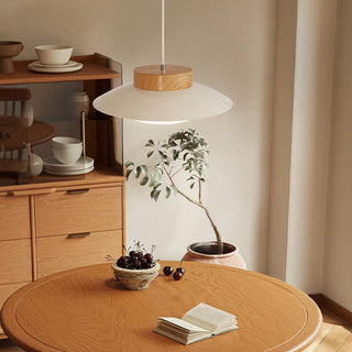 Acrylic pendant lamp with cream finish — kitchen fixture
