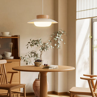 Kitchen island pendant with soft cream acrylic design