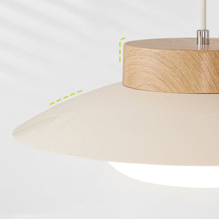 Contemporary pendant with cream acrylic diffuser shade