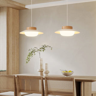 Modern cream pendant lamp with acrylic shade