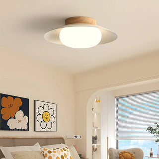 Energy efficient round cream ceiling fixture, LED pendant