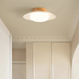 Round white cream ceiling lamp, energy efficient LED pendant