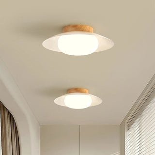 Energy efficient cream round ceiling lamp, white LED pendant