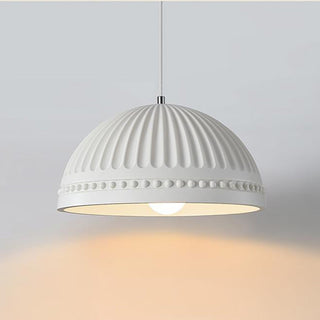 Cream Resin Pendant Light – Adjustable Vintage Style Lamp for Dining Room