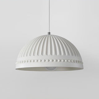 Cream resin pendant lamp — vintage adjustable dining ceiling fixture
