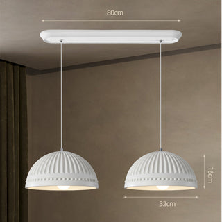 Cream Resin Pendant Light – Adjustable Vintage Style Lamp for Dining Room