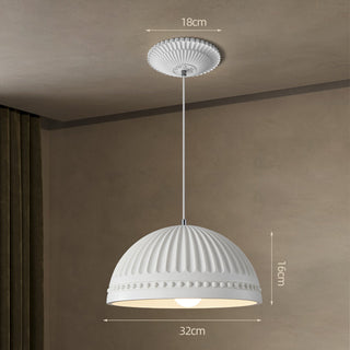 Cream Resin Pendant Light – Adjustable Vintage Style Lamp for Dining Room