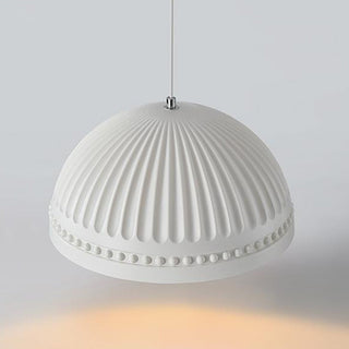 Cream Resin Pendant Light – Adjustable Vintage Style Lamp for Dining Room