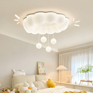 Cream kids ceiling lamp – multi-shape warm ambient LED dim