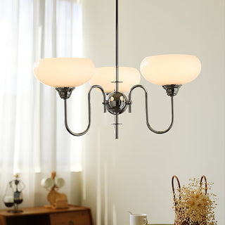 Mid century vintage creamy glass chandelier persimmon pendant