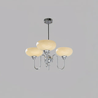 Mid century creamy glass persimmon chandelier vintage ceiling