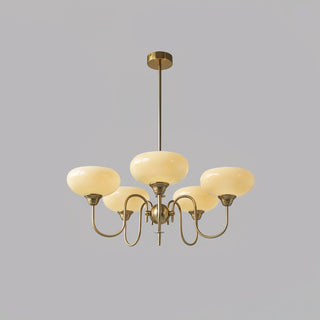 Creamy persimmon vintage glass chandelier mid century ceiling