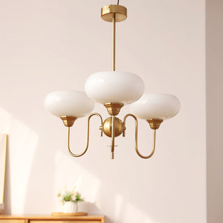 Creamy persimmon chandelier vintage glass mid century ceiling