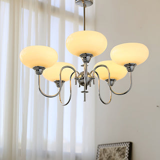 Vintage persimmon chandelier creamy glass mid century ceiling