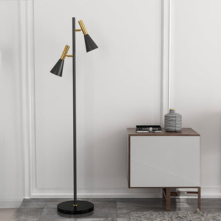 Two-head black lamp close-up — creative adjustable detail