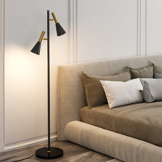 Creative two-head lamp setting — black modern wide