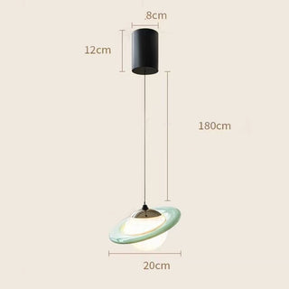 Glass planet pendant from above — colorful modern hanging lamp