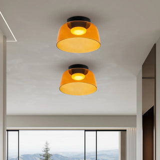 Plafonnier en verre multicouche - Lampe de plafond moderne pour salon avec abat-jour superposés