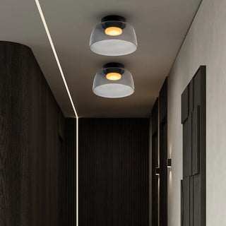 Plafonnier en verre multicouche - Lampe de plafond moderne pour salon avec abat-jour superposés