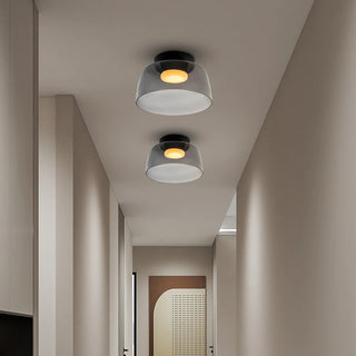 Plafonnier en verre multicouche - Lampe de plafond moderne pour salon avec abat-jour superposés