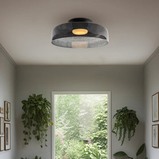 Plafonnier en verre multicouche - Lampe de plafond moderne pour salon avec abat-jour superposés