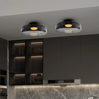 Plafonnier en verre multicouche - Lampe de plafond moderne pour salon avec abat-jour superposés