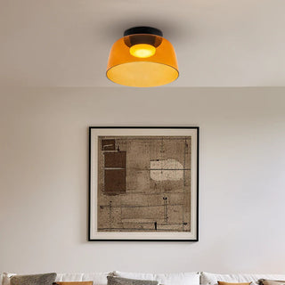 Plafonnier en verre multicouche - Lampe de plafond moderne pour salon avec abat-jour superposés