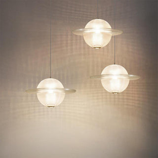 Modern glass planet pendant — unique glass hanging ceiling fixture