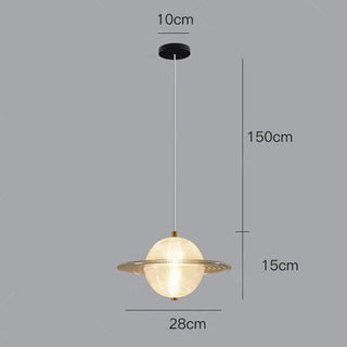 Glass pendant side angle — planet modern unique ceiling lamp