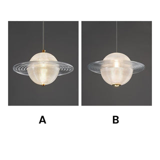 Glass planet pendant styled — modern unique hanging lamp