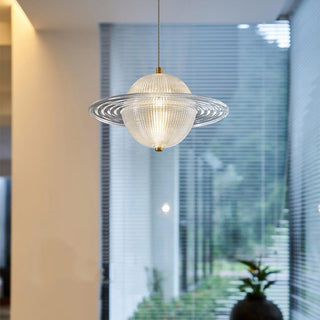 Glass planet pendant light — modern unique glass hanging fixture