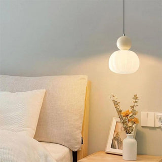 Small pendant with creative pumpkin-shaped ceramic shade