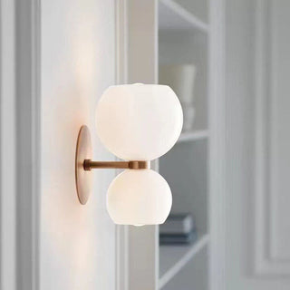 Modern two heads glass iron wall sconce — designer wall lamp